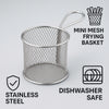 REGENT CHROME CHIP SERVER ROUND FRYER BASKET WITH HANDLE, 80MM DIA