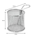 REGENT CHROME CHIP SERVER ROUND FRYER BASKET WITH HANDLE, (130/80MM DIAX80MM)