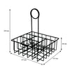 REGENT TABLE CONDIMENT HOLDER POWDER COATED BLACK WITH BOTTLES 7PK SET