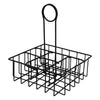REGENT TABLE CONDIMENT HOLDER POWDER COATED BLACK WITH BOTTLES 7PK SET