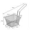 REGENT CHROME SERVER RECT. CHIP FRYER BASKET WITH HANDLE, 105X90MM