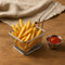 REGENT CHROME SERVER RECT. CHIP FRYER BASKET WITH HANDLE, (105X90MM)