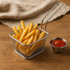 REGENT CHROME SERVER RECT. CHIP FRYER BASKET WITH HANDLE, (105X90MM)