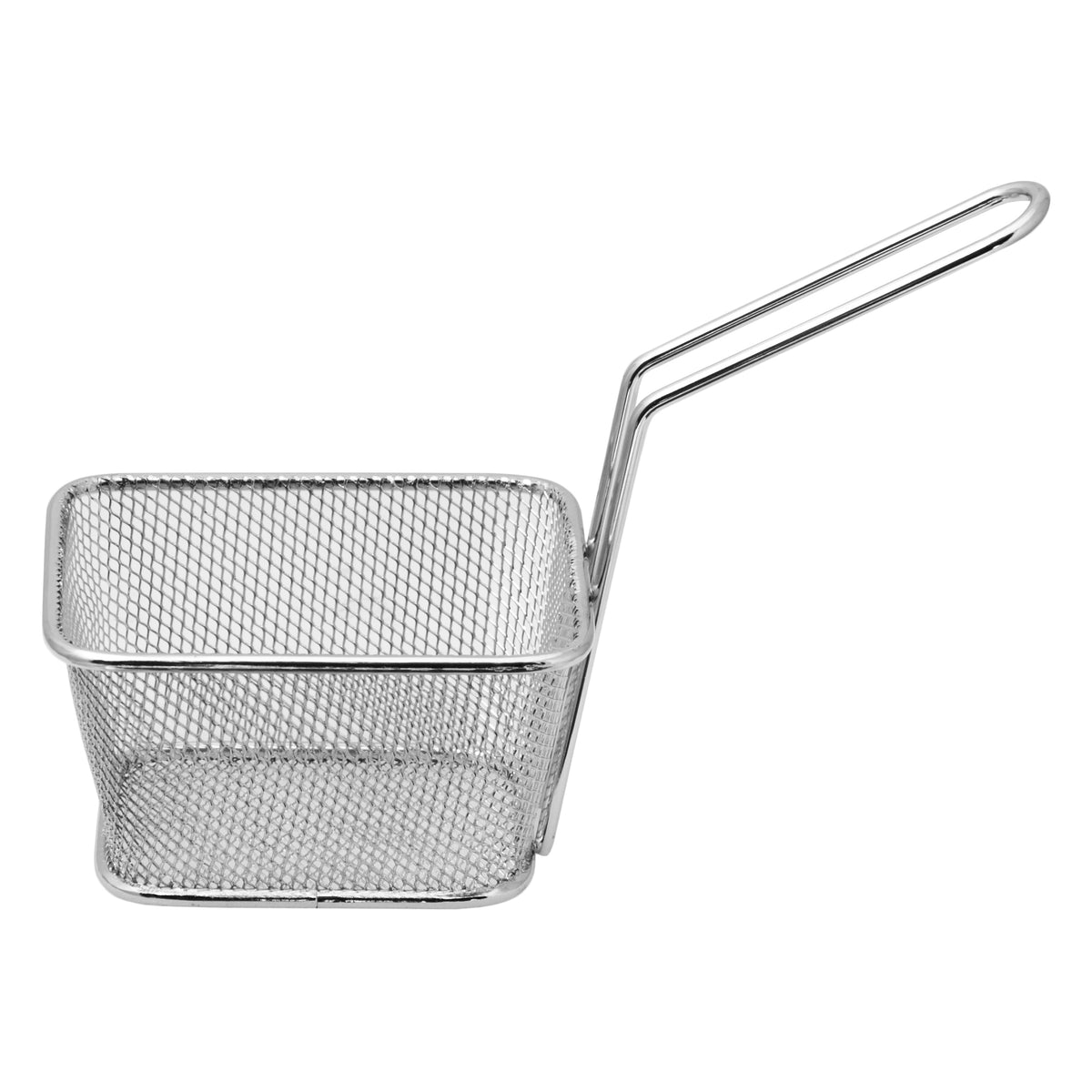 REGENT CHROME SERVER RECT. CHIP FRYER BASKET WITH HANDLE, 105X90MM