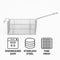 REGENT CHROME CHIP FRYER BASKET WITH FRONT HOOK, 170X280X130MM