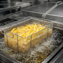 REGENT CHROME CHIP FRYER BASKET WITH FRONT HOOK, 170X280X130MM