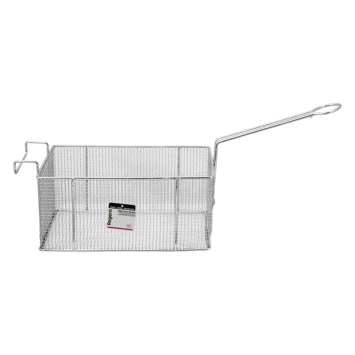 REGENT CHROME CHIP FRYER BASKET WITH FRONT HOOK, 170X280X125MM