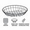 REGENT WIRE FOOD SERVING BASKET ROUND POWDER COATED BLACK, 255MM DIA