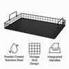 REGENT KITCHEN VINTAGE TRAY WITH STEEL MESH SIDES AND HANDLES P.C. BLACK, 420X280MM
