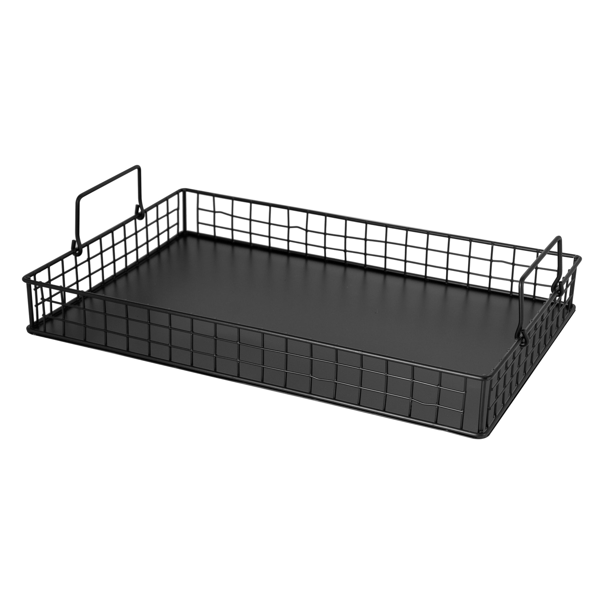 REGENT KITCHEN VINTAGE TRAY WITH STEEL MESH SIDES AND HANDLES P.C. BLACK, 420X280MM