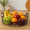 REGENT KITCHEN VINTAGE ROUND WIRE GRID TRAY WITH HANDLES POWDER COATED BLACK, (360MM DIA)