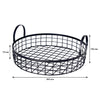 REGENT KITCHEN VINTAGE ROUND WIRE GRID TRAY WITH HANDLES POWDER COATED BLACK, 360MM DIA