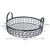 REGENT KITCHEN VINTAGE ROUND WIRE GRID TRAY WITH HANDLES POWDER COATED BLACK, (360MM DIAX70MM)