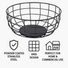 REGENT KITCHEN ROUND STEEL WIRE FRUIT BASKET POWDER COATED BLACK, (240MM DIA)