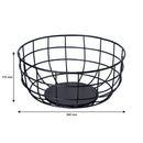 REGENT KITCHEN ROUND STEEL WIRE FRUIT BASKET POWDER COATED BLACK, (240MM DIAX110MM)