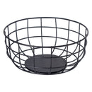 REGENT KITCHEN ROUND STEEL WIRE FRUIT BASKET POWDER COATED BLACK, (240MM DIAX110MM)