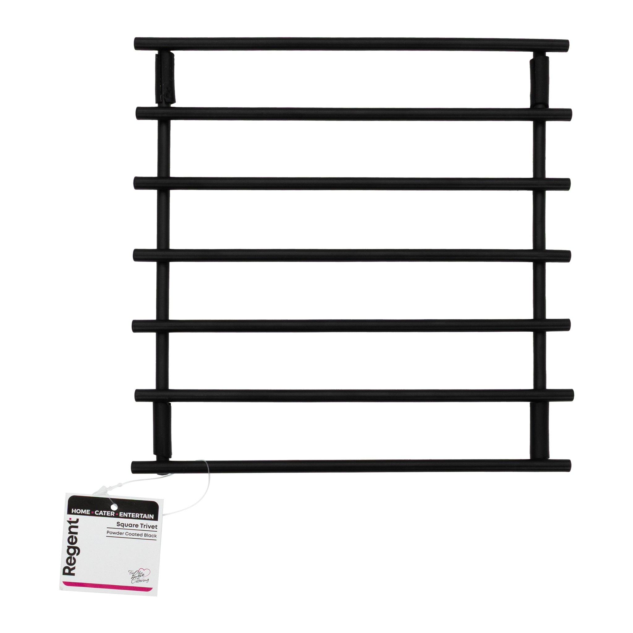 REGENT KITCHEN TRIVET SQUARE POWDER COATED BLACK, 200X200MM