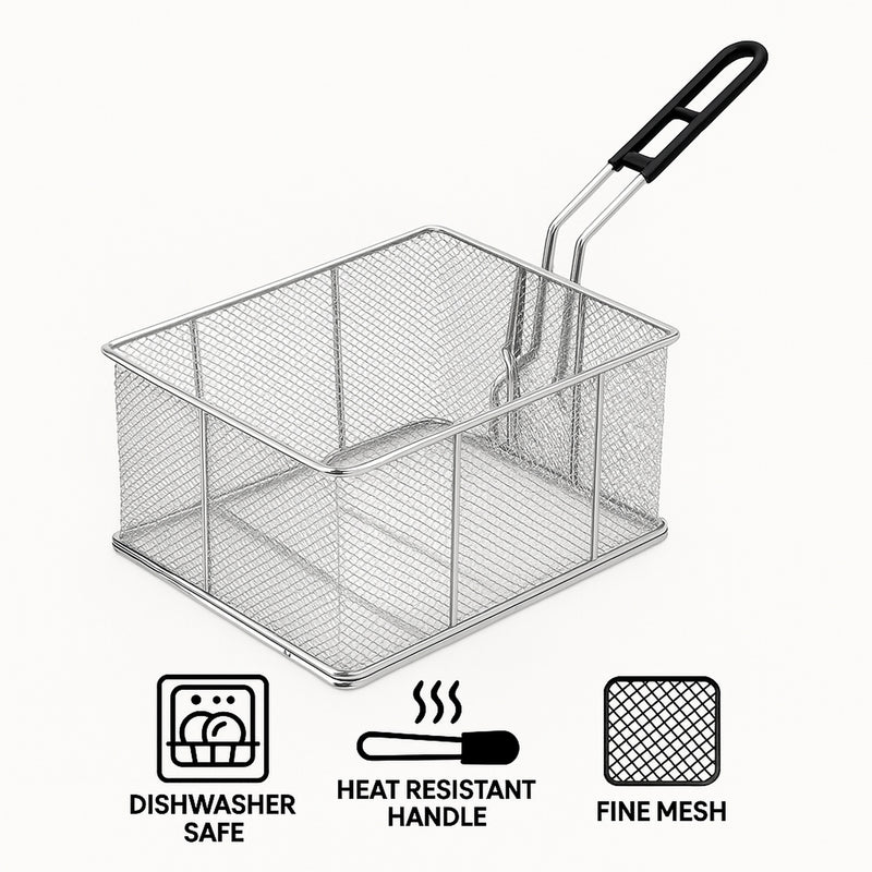 REGENT CHROME CHIP FRYER BASKET, 365 X 220 X 185MM