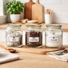 REGENT GLASS TEA, COFFEE AND SUGAR CANISTERS 3PK SET, 550ML