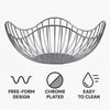 REGENT CHROME ROUND WIRE FREE-FORM BREAD/FRUIT BASKET LARGE, 285X285MM