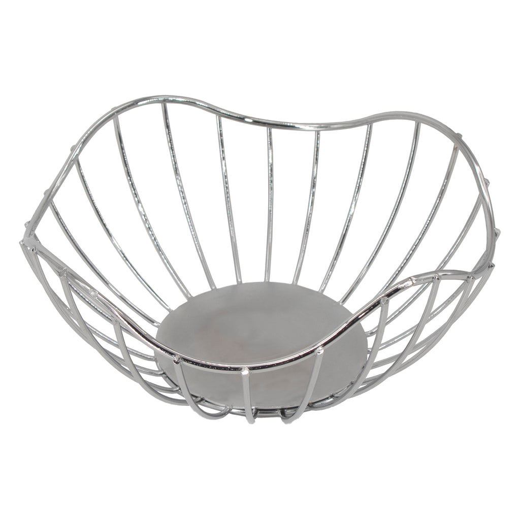 REGENT CHROME ROUND WIRE FREE-FORM BREAD/FRUIT BASKET SMALL, 190X190MM