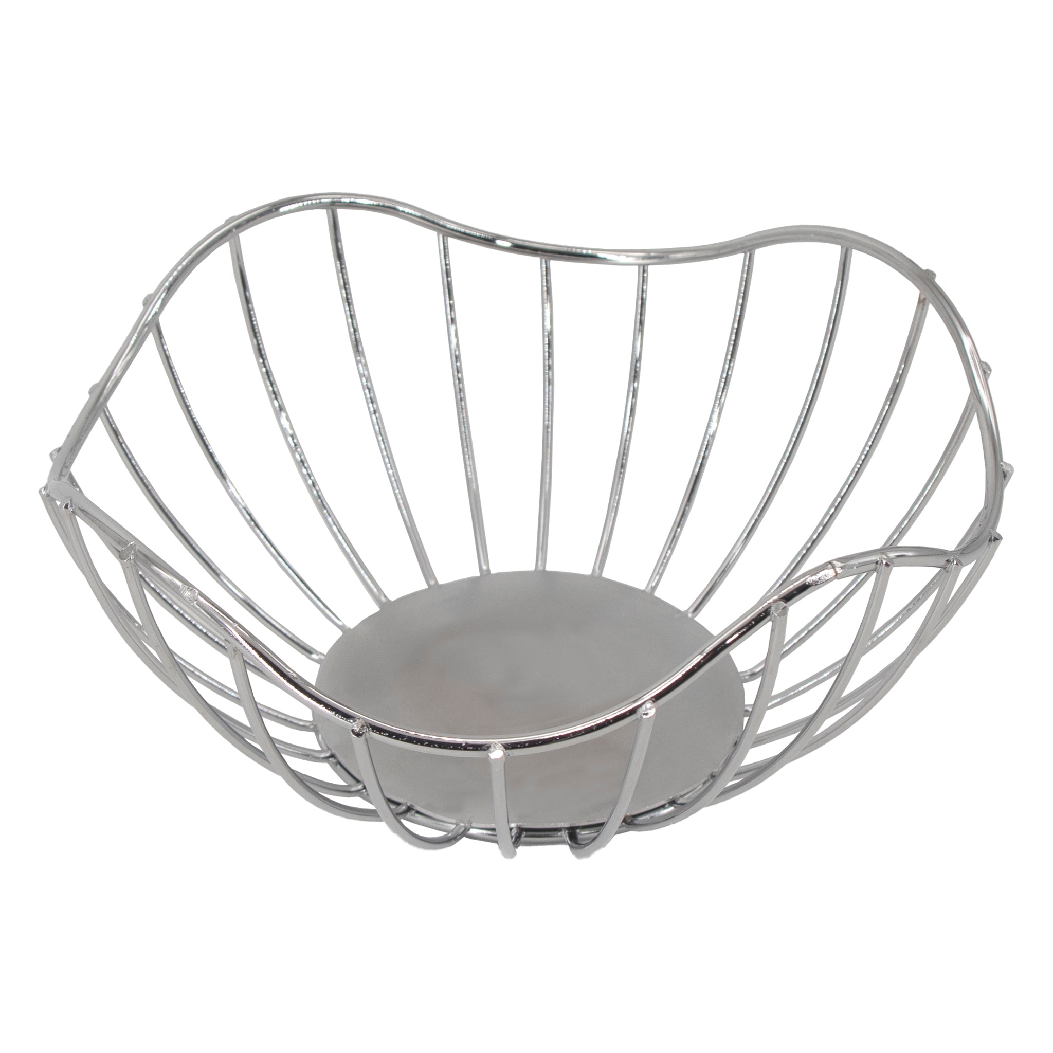 REGENT CHROME ROUND WIRE FREE-FORM BREAD/FRUIT BASKET SMALL, 190X190MM