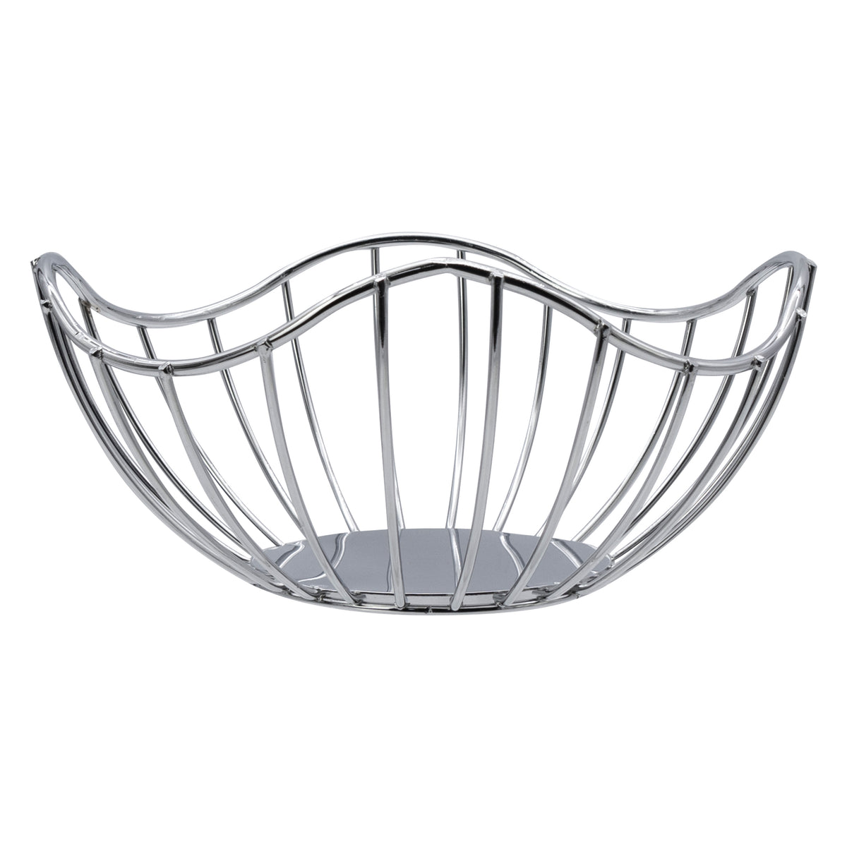 REGENT CHROME ROUND WIRE FREE-FORM BREAD/FRUIT BASKET SMALL, 190X190MM