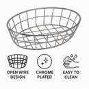 REGENT CHROME OVAL WIRE SERVING BASKET, 230X150MM