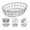 REGENT CHROME OVAL WIRE SERVING BASKET, 230X150MM