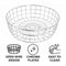 REGENT CHROME ROUND WIRE BREAD BASKET LARGE, 254MM DIA