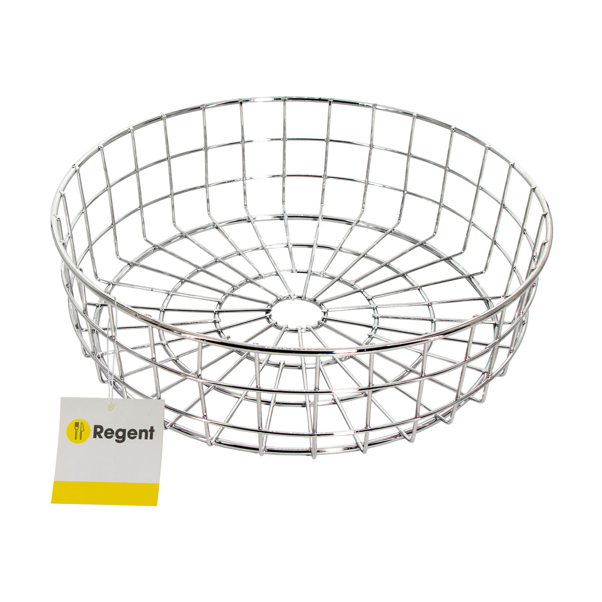 REGENT CHROME ROUND WIRE BREAD BASKET LARGE, 254MM DIA
