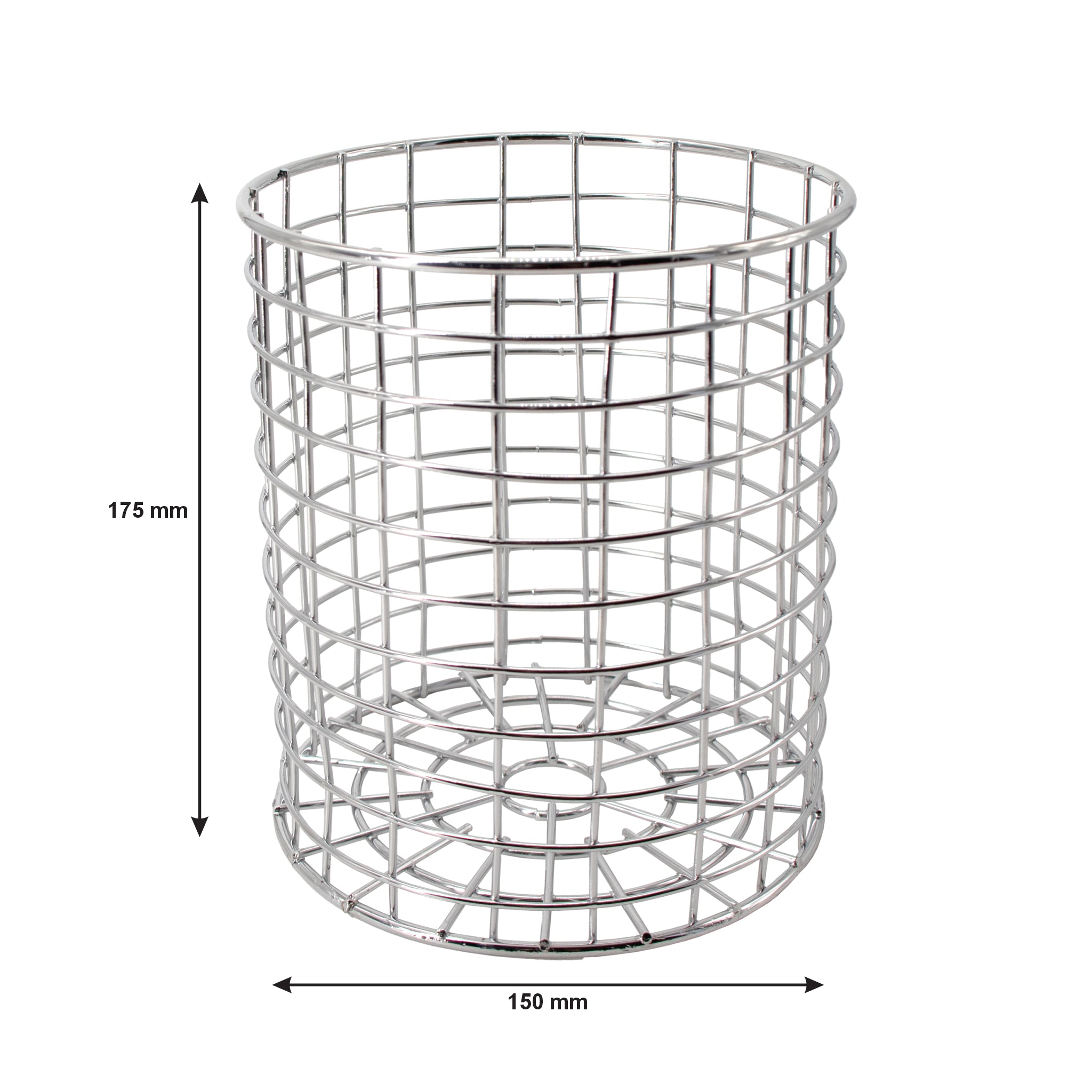 REGENT CHROME ROUND WIRE UTENSIL HOLDER, 150MM DIA