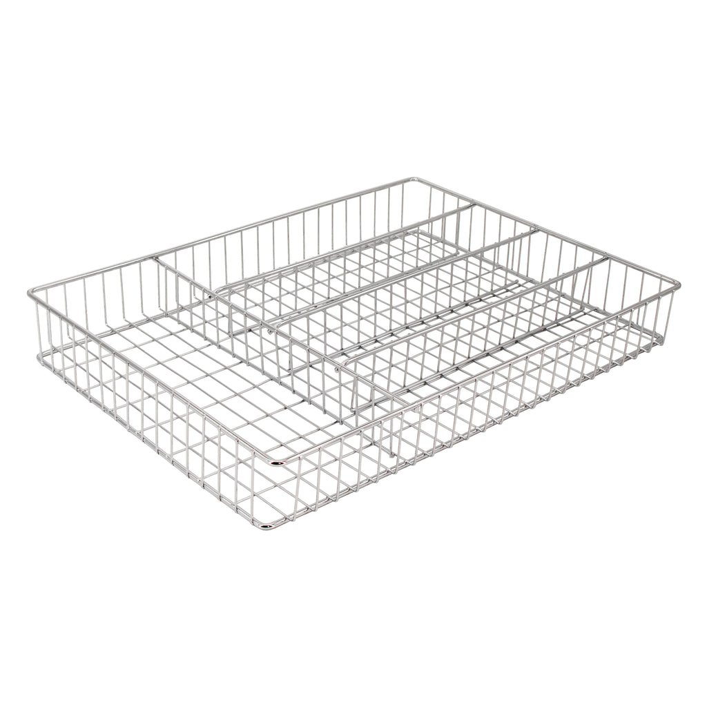 REGENT CHROME RECT. WIRE CUTLERY TRAY, 360X264MM