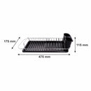 REGENT CHROME COMPACT DISH RACK WITH BLACK PLASTIC CUTLERY HOLDER AND TRAY