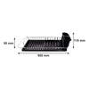 REGENT CHROME COMPACT DISH RACK WITH BLACK PLASTIC CUTLERY HOLDER AND TRAY, (475X175X135MM)