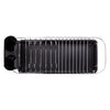 REGENT CHROME COMPACT DISH RACK WITH BLACK PLASTIC CUTLERY HOLDER AND TRAY, 475X175MM