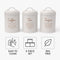 REGENT SUGAR, COFFEE AND TEA CANISTERS WHITE WITH GOLD PRINT 3 PCE SET