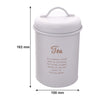 REGENT KITCHEN TEA, COFFEE AND SUGAR CANISTERS WHITE WITH GOLD PRINTING 3 PCE SET, (100MM DIAX160MM)