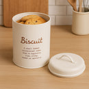 REGENT BISCUIT CANISTER WHITE WITH GOLD PRINT, 140MM DIA