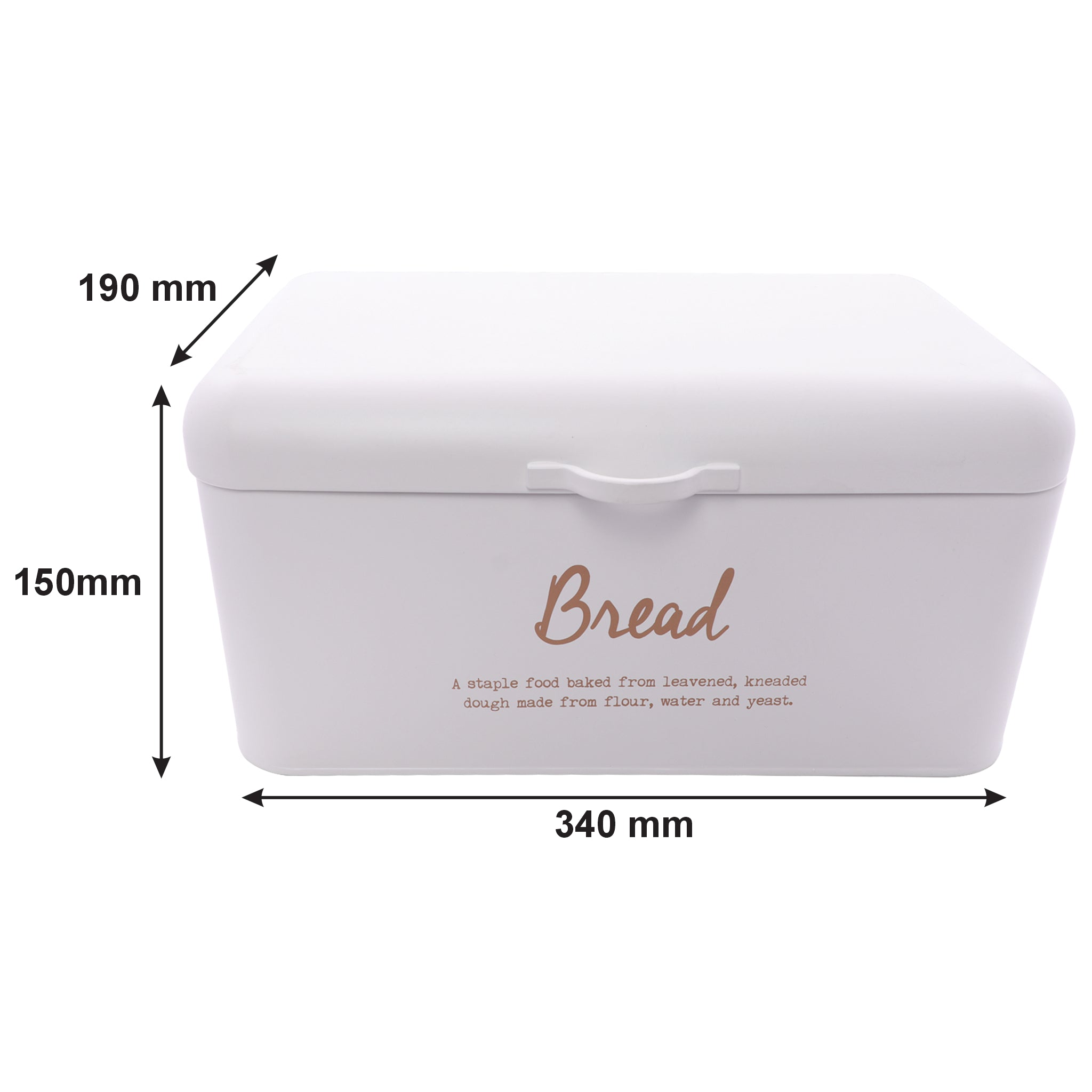 REGENT BREAD TIN WHITE WITH GOLD PRINT, 335X190MM