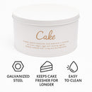 REGENT CAKE TIN WHITE WITH GOLD PRINT, 250MM DIA