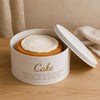 REGENT CAKE TIN WHITE WITH GOLD PRINT, 250MM DIA