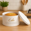 REGENT CAKE TIN WHITE WITH GOLD PRINT, 250MM DIA