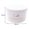 REGENT CAKE TIN WHITE WITH GOLD PRINT, 250MM DIA