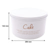 REGENT KITCHEN CAKE TIN WHITE WITH GOLD PRINTING, (250MM DIAX140MM)
