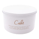 REGENT KITCHEN CAKE TIN WHITE WITH GOLD PRINTING, (250MM DIAX140MM)