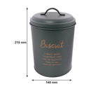 REGENT KITCHEN BISCUIT CANISTER GREEN WITH GOLD PRINTING, (135MM DIAX175MM)