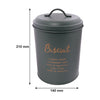 REGENT KITCHEN BISCUIT CANISTER GREEN WITH GOLD PRINTING, (135MM DIAX175MM)