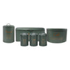 REGENT KITCHEN BISCUIT CANISTER GREEN WITH GOLD PRINTING, (135MM DIAX175MM)