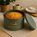 REGENT CAKE TIN GREEN WITH GOLD PRINTING, 250MM DIA